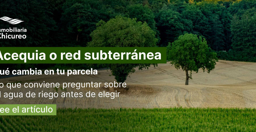 Acequia o red subterránea para el riego de tu parcela agrícola